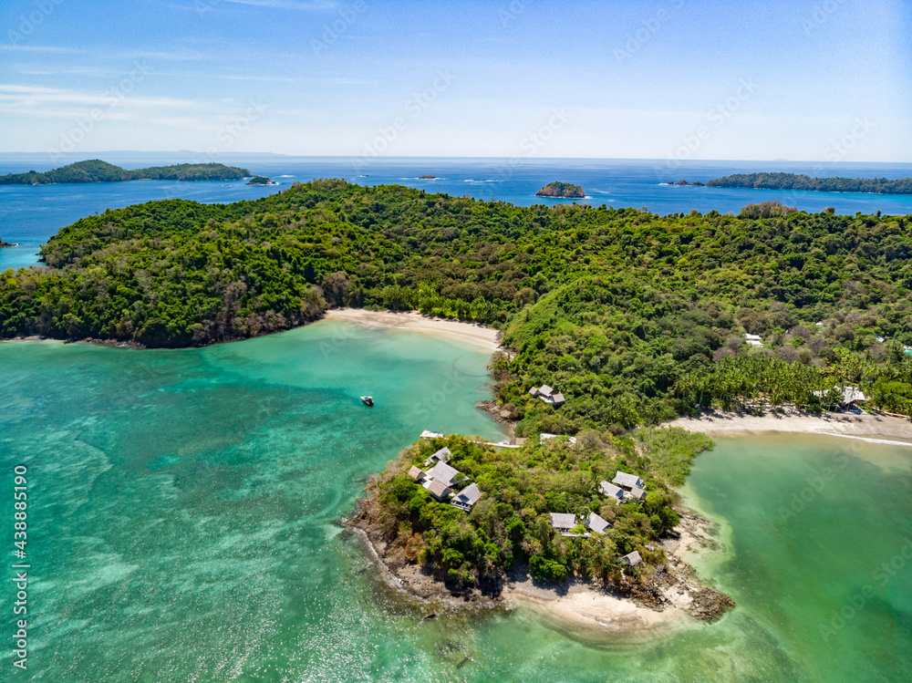 aerial views at islas secas, panama