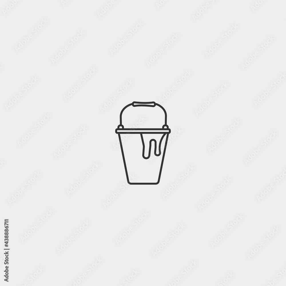 Paint bucket vector icon illustration sign Paint bucket vector icon illustration sign