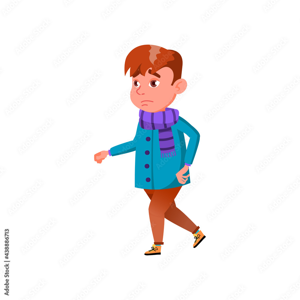 sad boy walking in snowy forest cartoon vector. sad boy walking in snowy forest character. isolated flat cartoon illustration sad boy walking in snowy forest cartoon vector. sad boy walking in snowy forest character. isolated flat cartoon illustration