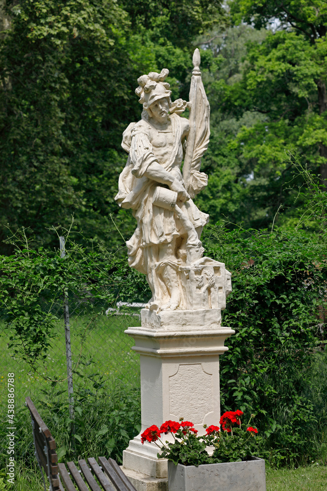 Ein Florian-Statue im Weinviertel, Niederösterreich