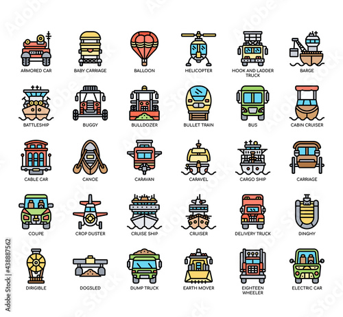 Set of Vehicle front view 2 thin line and pixel perfect icons for any web and app project.