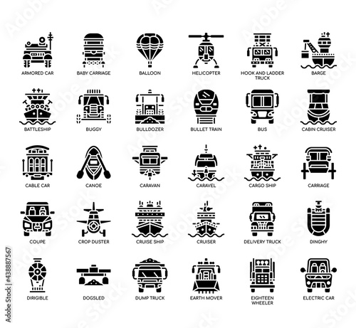 Set of Vehicle front view 2 thin line and pixel perfect icons for any web and app project.