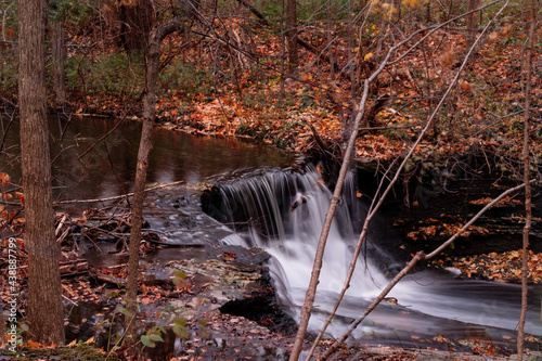 Waterfall in the city in fall - Beautiful fall in Central Canada