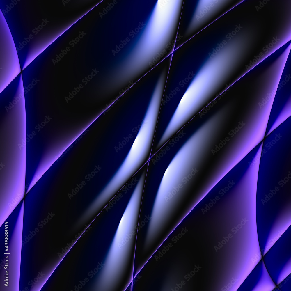 Obraz premium 3D render with geometric abstract form, blue background, 3D illustration, 3D rendering