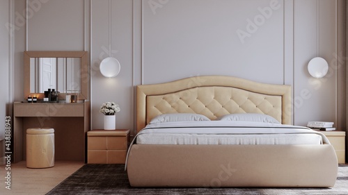 3d rendering luxury bedroom