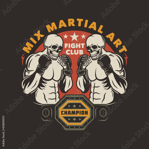 MMA fight club mixed martial arts emblem