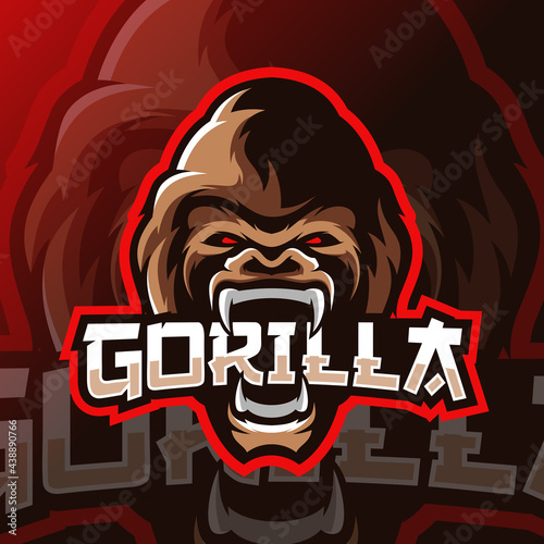 gorilla mascot esport logo photo