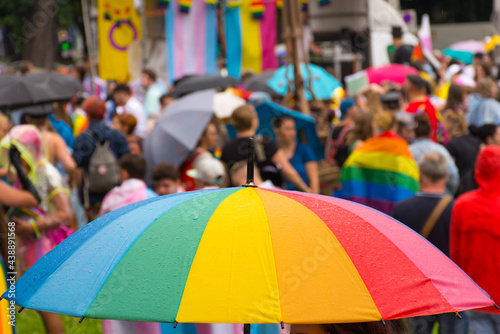 Rainbow umbrella at the annual gay parade in Graz, Austria