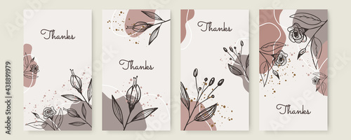 Beautiful collection of floral patterns. Holiday flower patterns for cards, invitations, package design