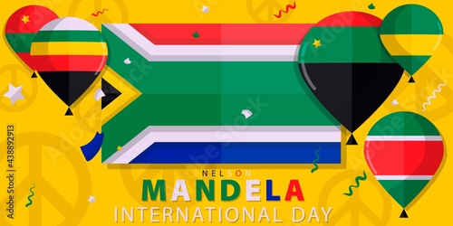 Εκτύπωση καμβά Vector illustration Nelson Mandela international day
