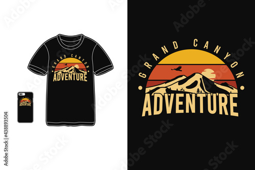 Grand canyon adventure,t-shirt merchandise silhouette mockup typography