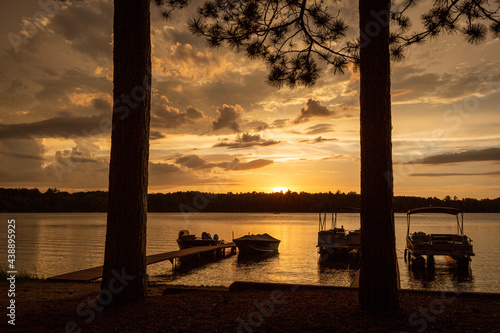 Sunset over Little St Germain Lake in Vilas County Wisconsin