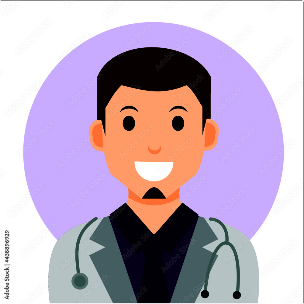 doctor with stethoscope avatar in vector illustration