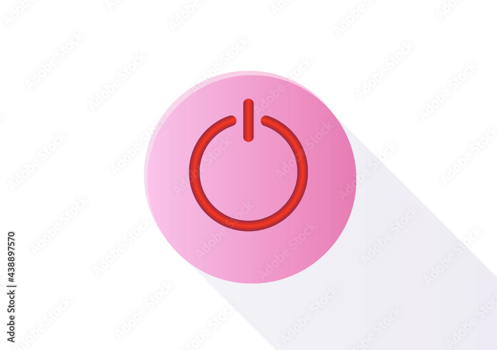 Red, pink play on off icons push button in black background Vector in white background Red, pink play on off icons push button in black background Vector in white background