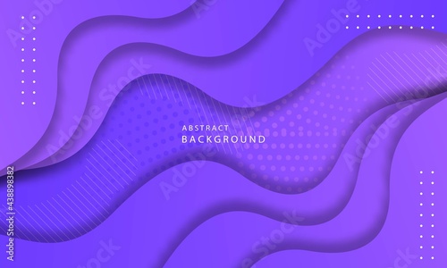 3D abstract modern wave curve presentation on purple background.