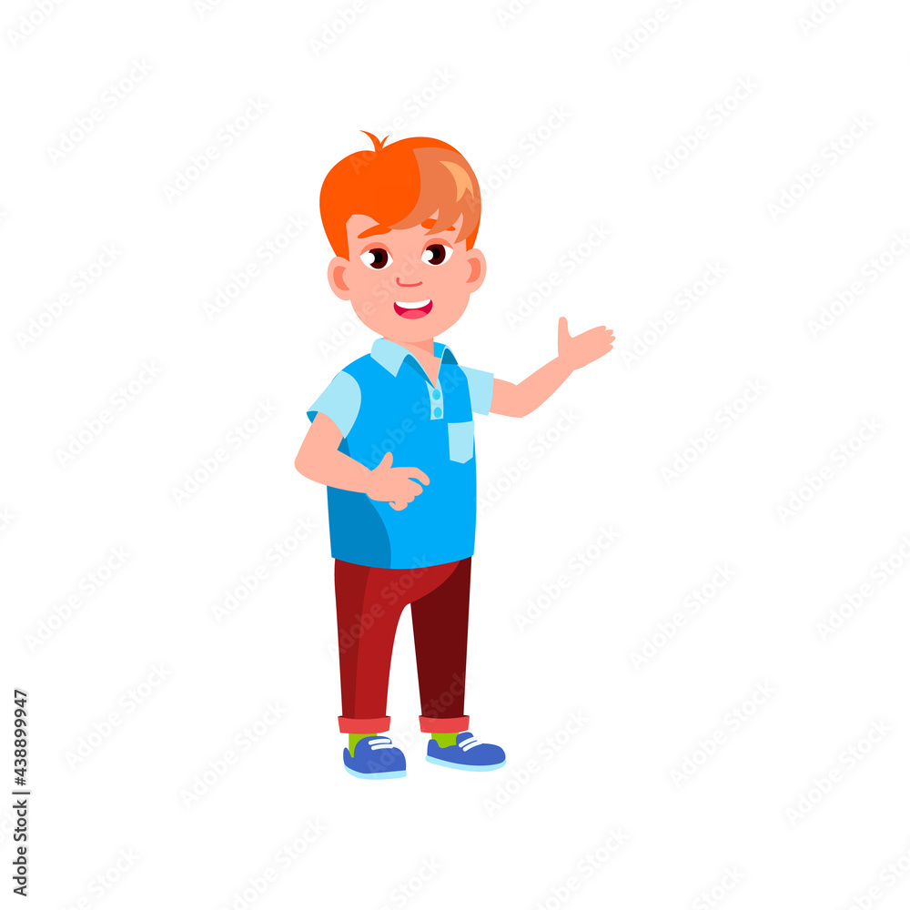 little boy showing toy collection in children room cartoon vector. little boy showing toy collection in children room character. isolated flat cartoon illustration
