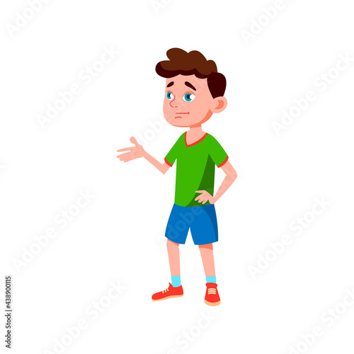 schoolboy introducing with new boy pupil at school cartoon vector. schoolboy introducing with new boy pupil at school character. isolated flat cartoon illustration