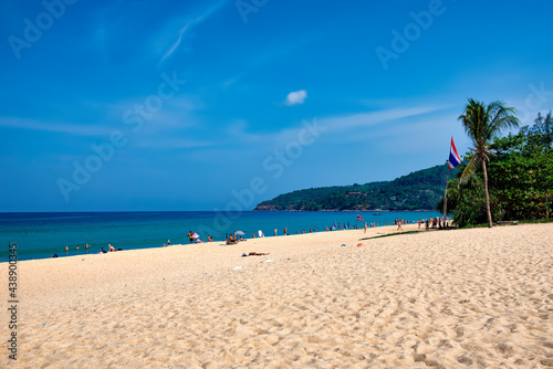 Fototapeta Naklejka Na Ścianę i Meble -  Thailand - March, 2019 : Tourists enjoy sightseeing and play activities on the Karon beach in summer, Phuket
