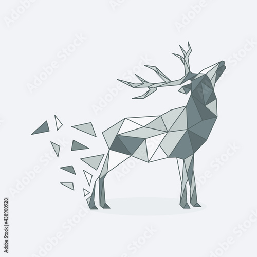 Polygonal deer logo design template. Deer logos vector illustration.
