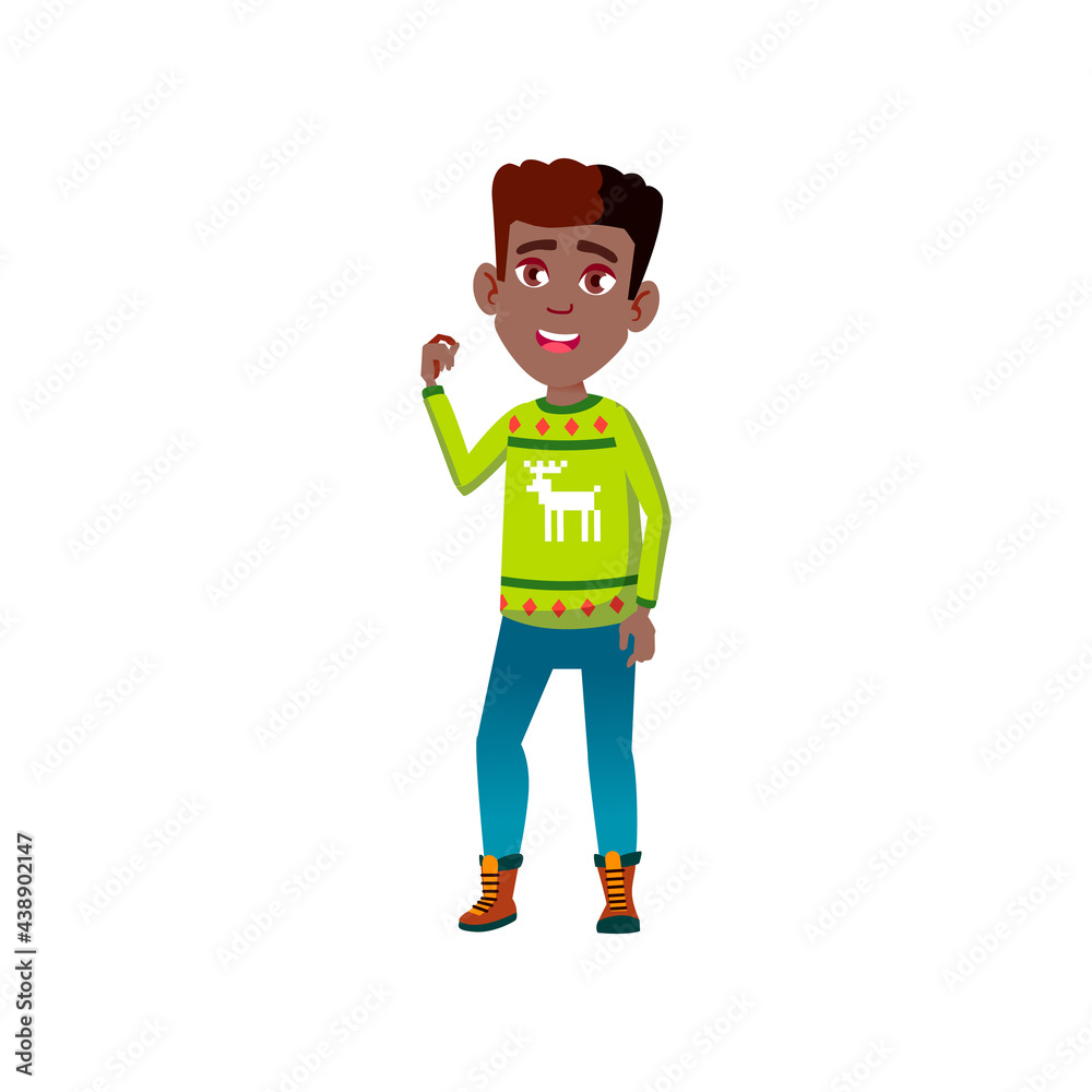 stylish african boy speaking funny story on vacation cartoon vector. stylish african boy speaking funny story on vacation character. isolated flat cartoon illustration