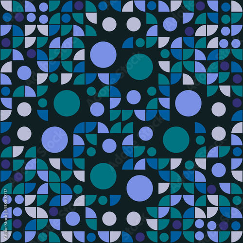 Canvas Print Blue aqua quarrters and circles