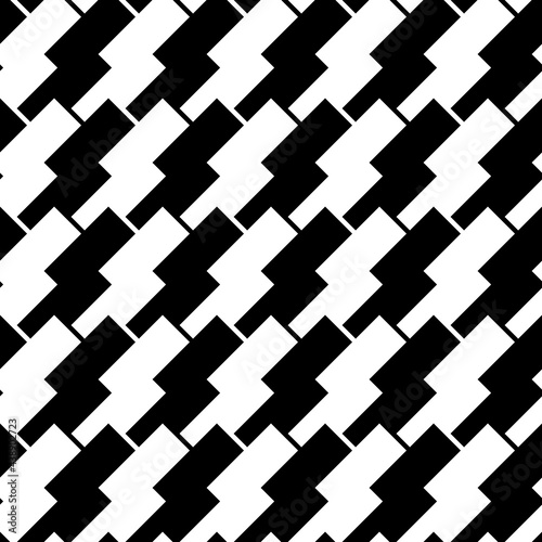Diagonal simple tile pattern. Vector black and white checkered diagonal tile. Seamless double tile pattern.