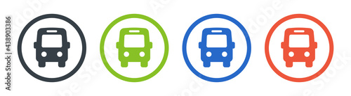 Bus station sign icon. Vector illustration