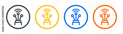 Optic fiber cable icon, fibre broadband, electric cable symbol vector illustration