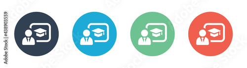 University teacher vector icon. Education and professor symbol.