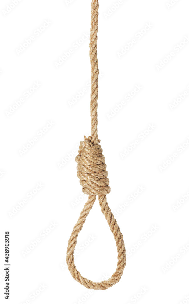 Rope noose with knot isolated on white Rope noose with knot isolated on white
