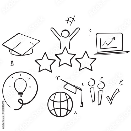 hand drawn doodle Education line icons related illustration vector