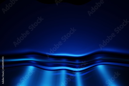 Fototapeta Naklejka Na Ścianę i Meble -  Glow blue light effect on dark blue background. 3D rendering.