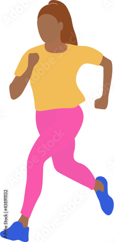 Mujer corriendo. fondo transparente