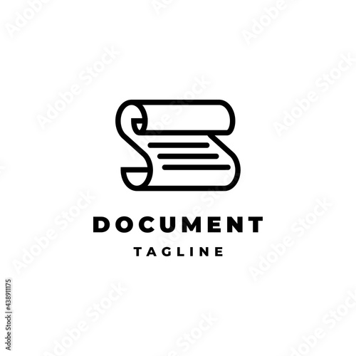 Document symbol logo design inspiration with letter S shape