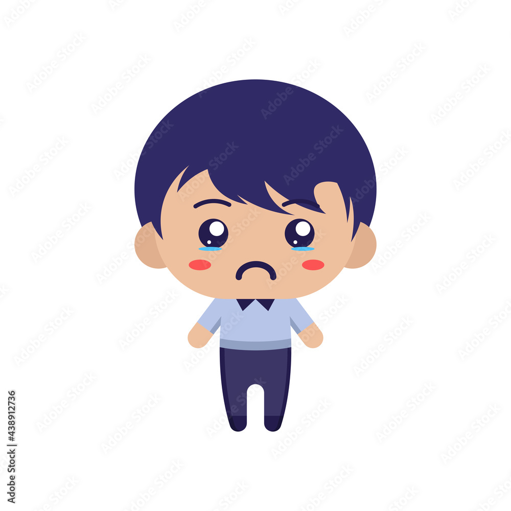 cute boy character on white background