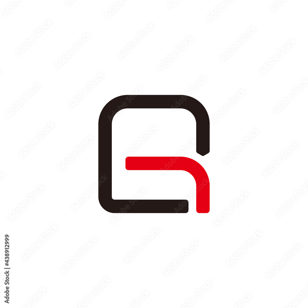 letter gr simple square geometric line logo vector letter gr simple square geometric line logo vector