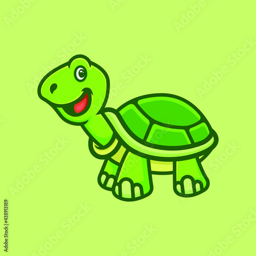 A cute cartoon tortoise vector icon