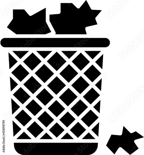 Wastebasket Icon. School elements concept icon style