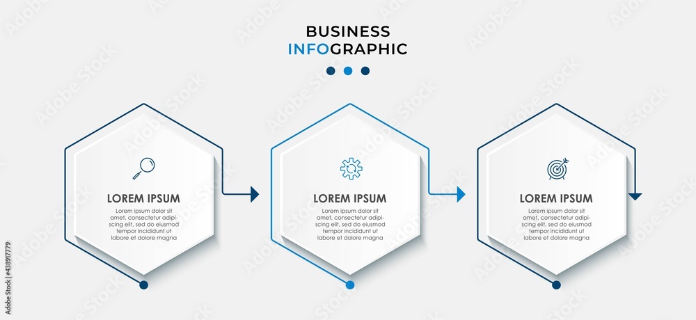 Vector Infographic design business template with icons and 3 options or steps. Can be used for process diagram, presentations, workflow layout, banner, flow chart, info graph Vector Infographic design business template with icons and 3 options or steps. Can be used for process diagram, presentations, workflow layout, banner, flow chart, info graph