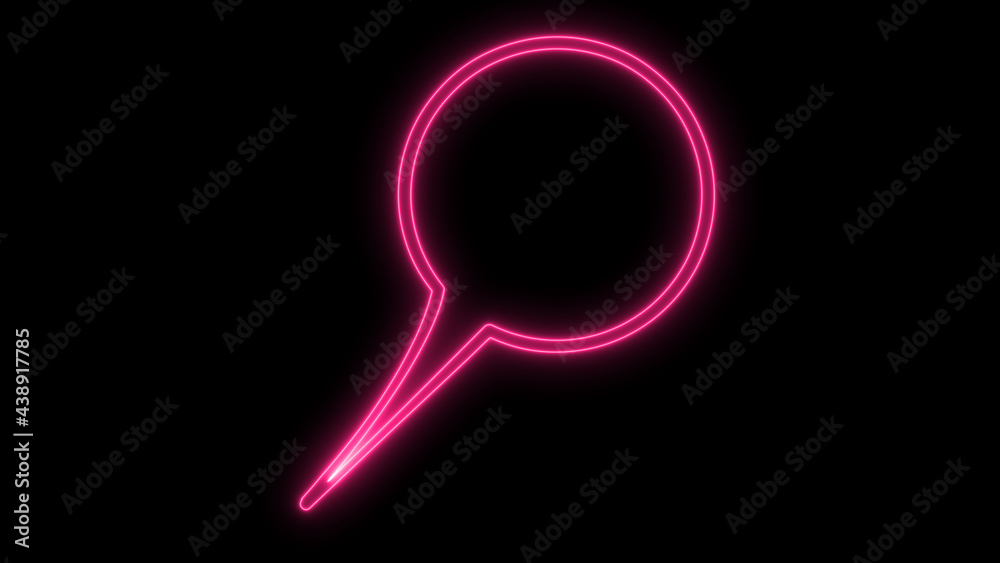 Blank speech bubble in neon style. Neon light, comic speech bubble sign icon. Chat think symbol. Royalty high-quality free stock of pink glowing neon empty speech bubble frame on black background Blank speech bubble in neon style. Neon light, comic speech bubble sign icon. Chat think symbol. Royalty high-quality free stock of pink glowing neon empty speech bubble frame on black background