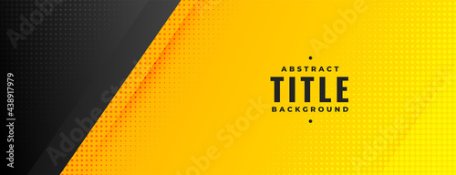 black and yellow modern wide halftone banner