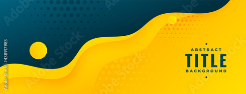 abstract fluid banner in bright yellow color