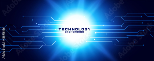 technology banner with circuit lines diagram