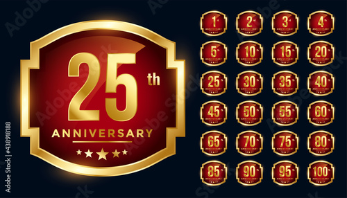 red anniversary golden labels big set