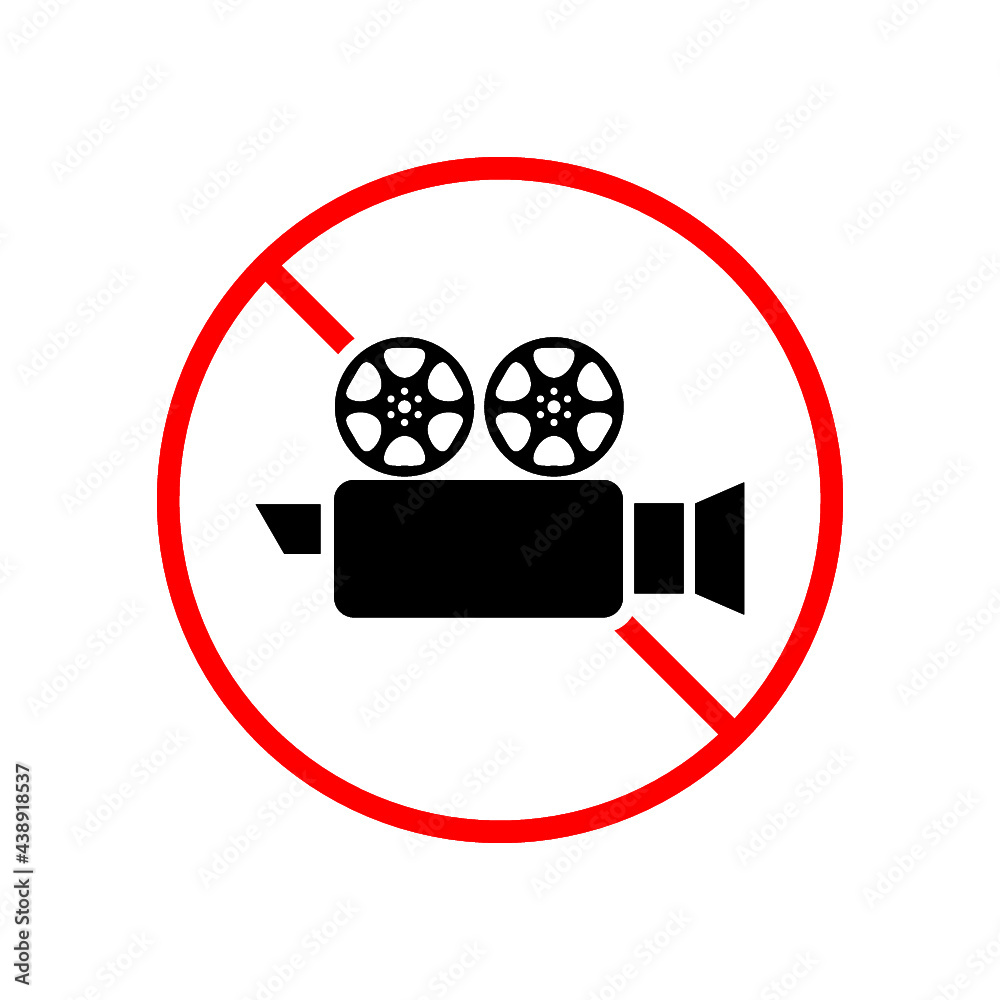 No camera icon. Camera ban icon isolated on white background No camera icon. Camera ban icon isolated on white background