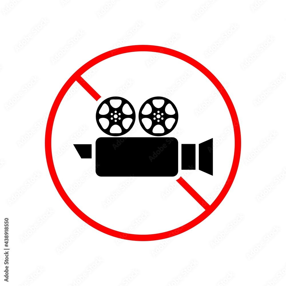 No camera icon. Camera ban icon isolated on white background No camera icon. Camera ban icon isolated on white background