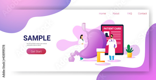 doctors examining human digestive tract system medical consultation internal organ inspection examination stomach treatment gastroenterology concept horizontal copy space full length