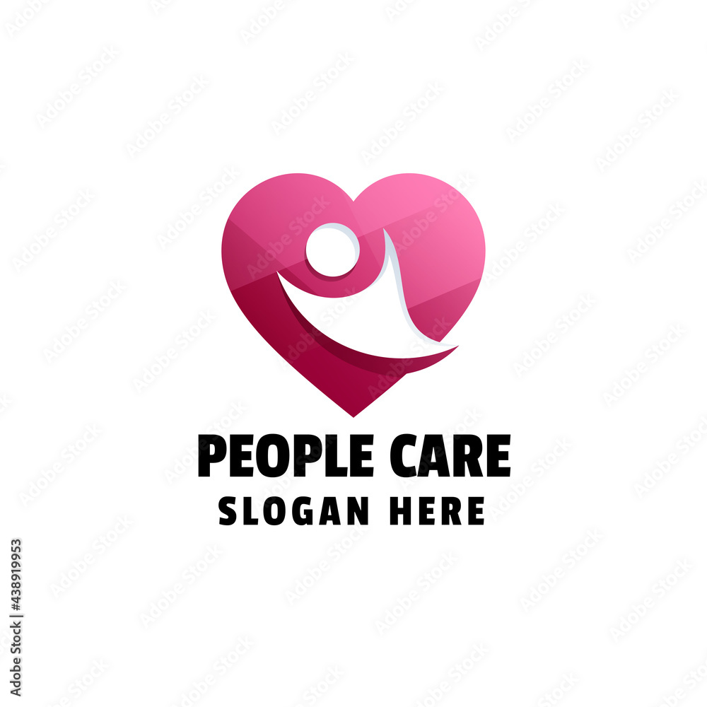 People Care Gradient Logo Design People Care Gradient Logo Design