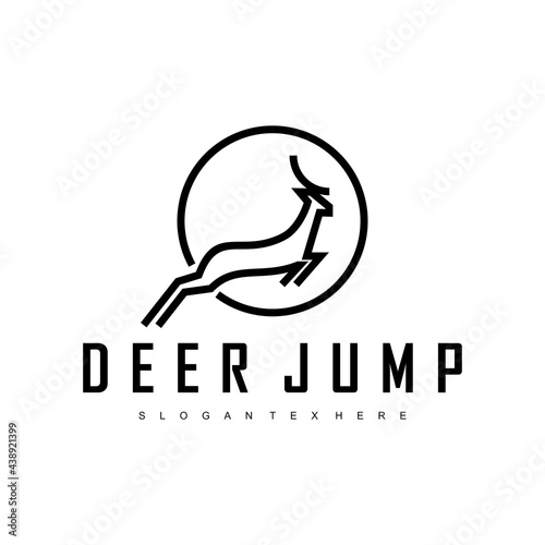 deer logo jump design vector