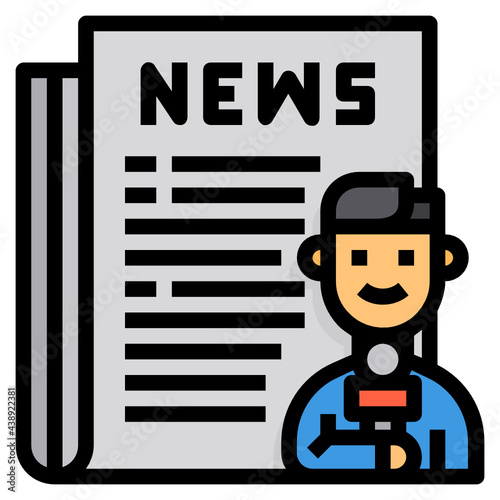 Journalist line icon